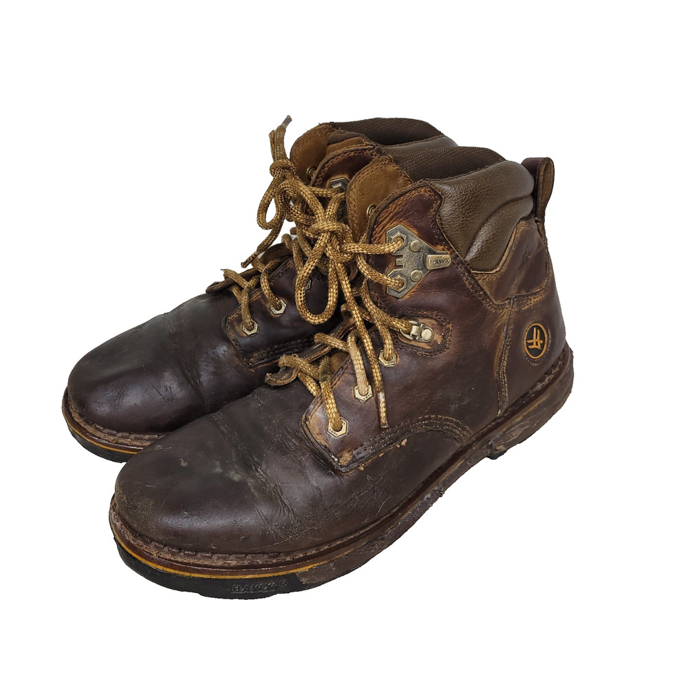 Hawx Boots Mens Sz 13 D Brown Enduro Comp Toe Gorpcore Workwear Leather Shoes